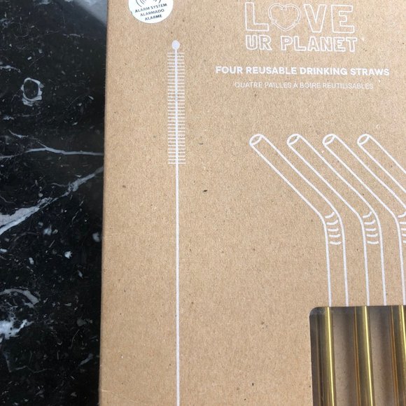 BNIB: LOVE UR PLANET steel straws with cleaning brush - Picture 3 of 5